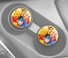 WINNIE THE POOH & FRIENDS DISNEY INSPIRED CUSTOM RUBBER CAR COASTER SET (2)