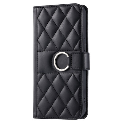 Leather Grid Card Wallet Cover Case For Huawei P20 P30 P40 Nova Honor P Smart