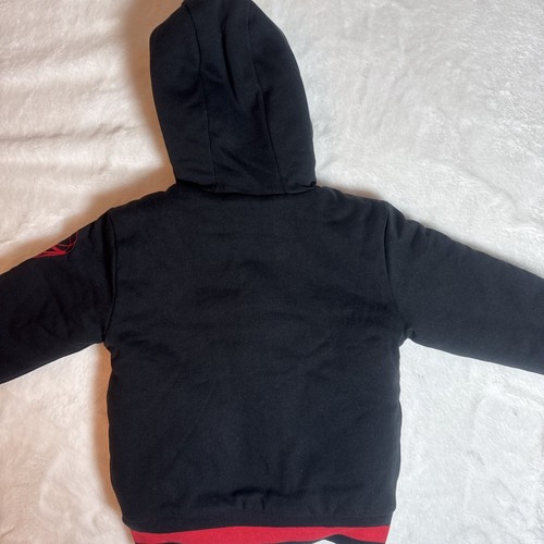 Marvel Spider Man Youth Plush black & Red Size 3T Full Zip Fleeced Plush Hoodie - Picture 9 of 9