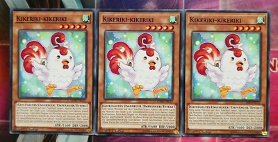 3x Kikeriki-Kikeriki LEHD-DEC11 Common DEUTSCH 1.Auflage Playset NM Yu-Gi-Oh