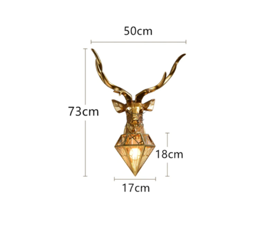 Nordic Winter Deer Antler Wall Lamp LED E27 Resin Lighting Diamond Sconce Decor - Picture 11 of 18