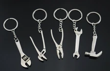 5x PCS Novelty Tool Keychains Hammer Pliers Wrench Key Chain Mechanic Dad Gift