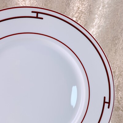 Hermes Dinner Plate Rhythm Rythme Red Platinum Décor