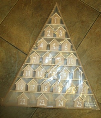 West Elm House Christmas Wood Advent Calendar Issue missing drawer | eBay