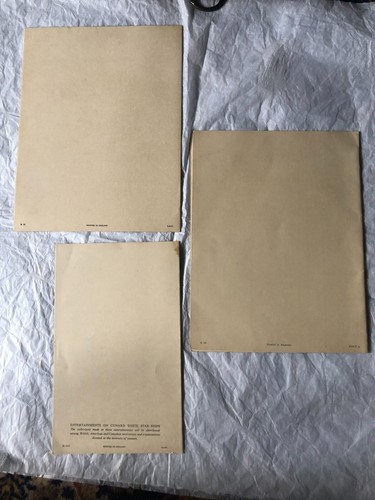 3 Vtg Sept 1951 Cunard White Star Cruise Ship 2 Lunch Menu/ - 1 Evening Program - Picture 5 of 11