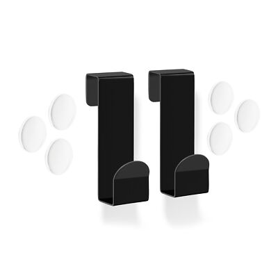 ZACK Türhaken MITOR 2er Set Haken für Glasduschwand bis 1,0 cm Edelstahl schwarz
