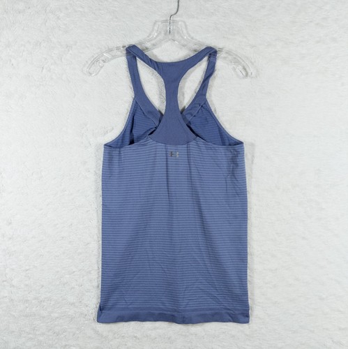 Under Armour Tank Shirt Womens XL Purple All Season Gear Top Racerback Striped - Picture 6 of 8