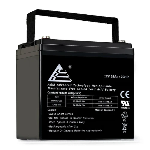 12 Volt 12V 55 Amp 55Ah VRLA AGM Sealed Lead Acid Battery 55 AMPS HIGH CAP
