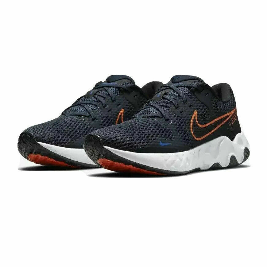 versus Lavar ventanas fin de semana Men Nike Renew Run 2 Running Shoes Sneakers Navy Blue Obsidian Orange  CU3507 400 | eBay
