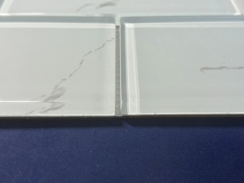 M05N белый/серый стеклянный прямоугольный мозаичная плитка кухня ванная комната фартук - Изображение 4 из 4