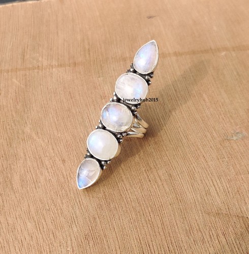 Rainbow Moonstone Beautiful 925 Sterling Silver Handmade Designer All Size MO* - Picture 2 of 5