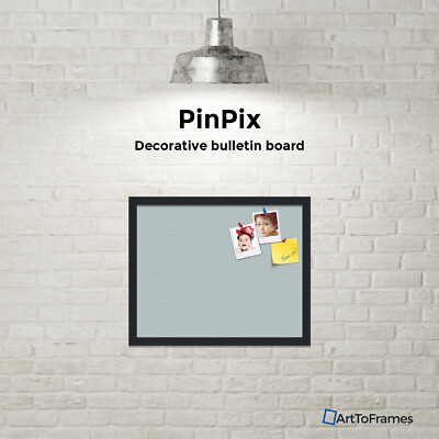 ArtToFrames Custom Cork Bulletin Board Solid Colors Framed in Satin Black