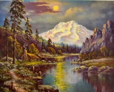 Nature's Paradise, Vintage 1957 Frederick D. Ogden Cabin Art 8x10 Print