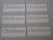 Lot of 6 Pcs Die Cut MERRY CHRISTMAS in White for A2 Cards 5.5" x 2 5/8"
