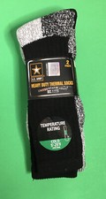 U.S. ARMY 2 PAIRS HEAVY DUTY THERMAL BOOT SOCKS MENS SZ 6-12.5 Black  Gray NEW