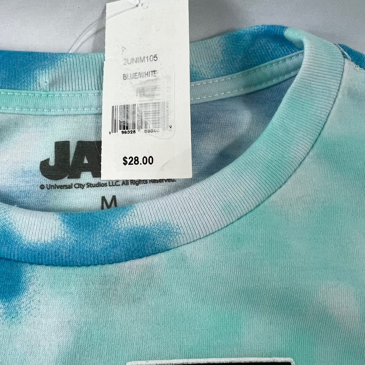 Jaws Movie Kids Long Sleeve Blue White Tie Dye T-shirt Size M | eBay