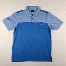Oakley Polo Shirt Mens Large Blue Performance Short Sleeve