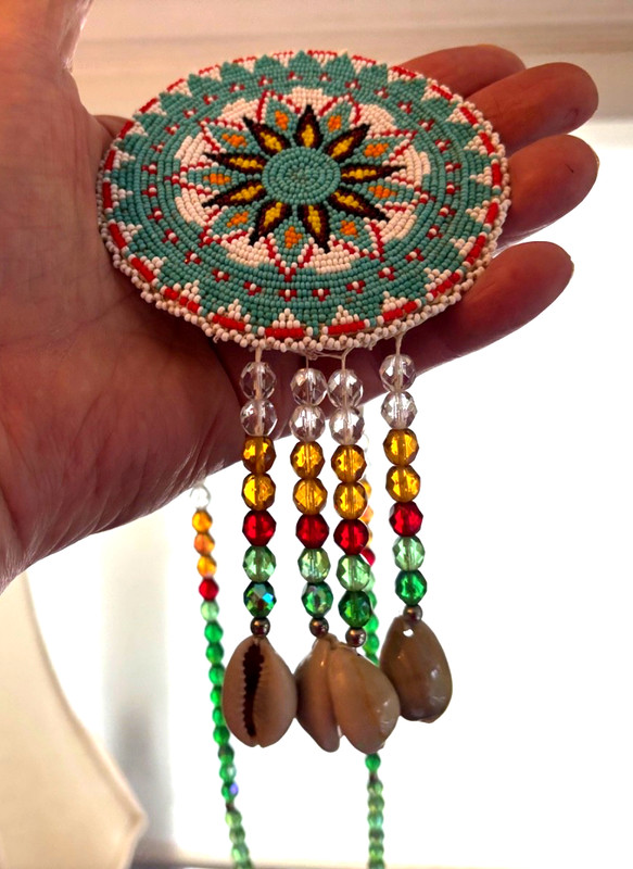 Masterfully Beaded Sioux /Plains Big Pendant Necklace