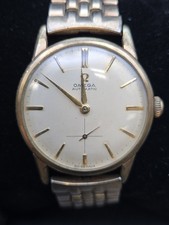 Vintage Omega 20-Micron Gold Plated 33mm White Dial Mens Watch 14716