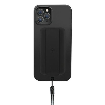 UNIQ Heldro Hülle mit Tragegurt für iPhone 12 Pro Max, Schwarz