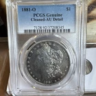 1881 Morgan Silver Dollar New Orleans PCGS Genuine Cleaned-AU Detail