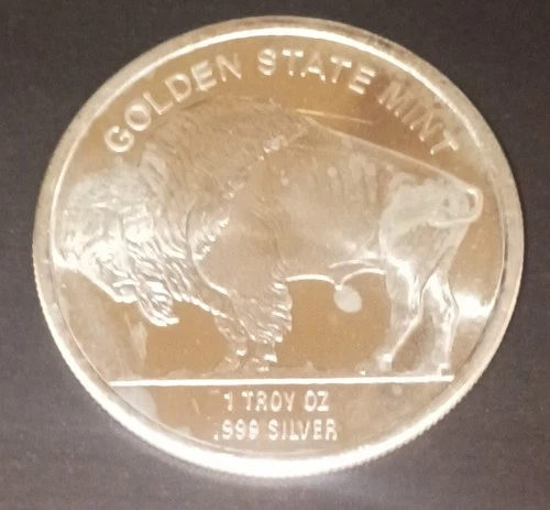 (1) Troy Ounce Buffalo Round (Golden State Mint)--Low Start (Pls Read Descrip)