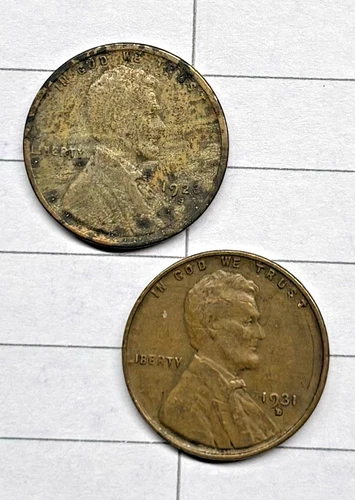 1923-S 1931-D LINCOLN WHEAT CENT, KEY DATE OF THE WHEAT CENTS! graded VG to VF