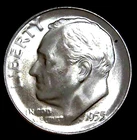 1955-S 10C Roosevelt Dime BU 90% Silver 26owt0707-3