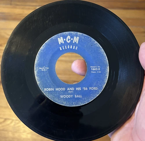 RARE Comped GEORGIA Rockabilly 45 WOODY BALL Robin Hood & His ‘56 Ford GRAIL G+ - Imagen 2 de 4
