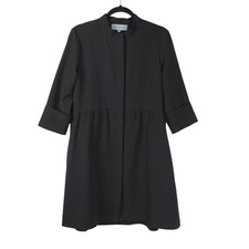 Tuckernuck Womens Black Stretch Crepe Royal Shirt Dress Size M Minimalist Office