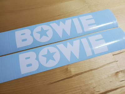 bowie pump mulcher Decals Stickers (2) 6'' Gloss white  fast USA