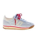 BACK 70 women shoes Jogger Spongy sneaker blue sky nylon fabric suede and white