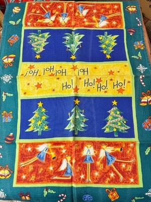 VINTAGE WEIHNACHTEN ENGEL & BÄUME GESCHIRRTUCH FESTLICHE FEIERTAGSDEKO