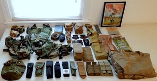 Military Group Of Items (Vest Patches Belts Straps Pouches Clothing & More)