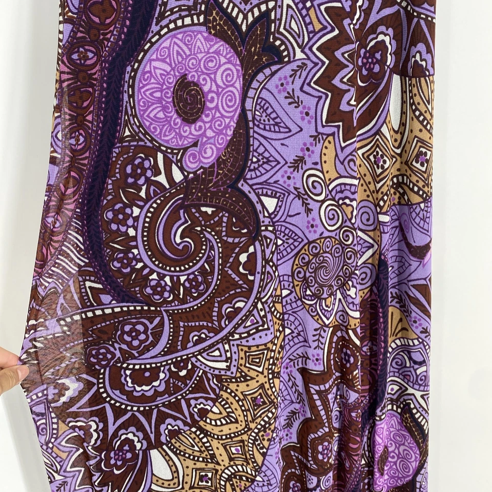 Maxi Vestido Transparente Y2K Inc Talla Mediana Babydoll Boho Artístico Festival Playa 742 Foto 3 de 4