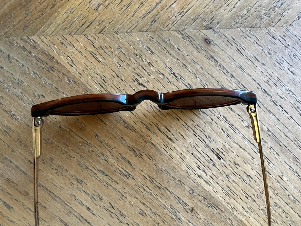 Óculos de sol vintage Faconnable tartaruga verde/marrom - Imagem 4 de 4