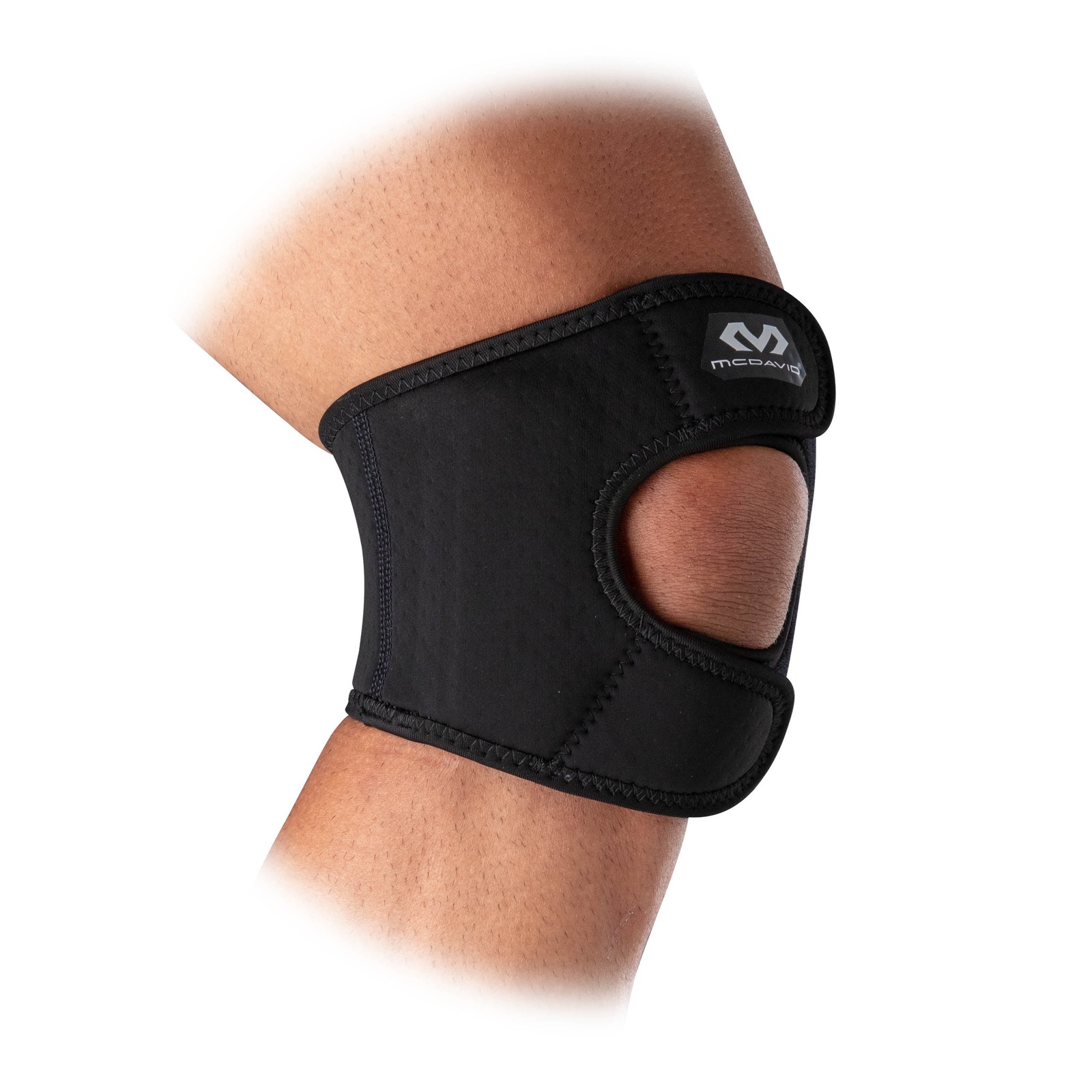 Adjustable Black Knee Support Wrap for Patella Pain Relief with Straps