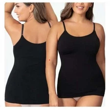 Shapermint Essentials Scoop Neck Cami Adjustable Straps Black Size L