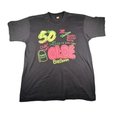 Vintage Screen Stars Best XL T-Shirt Black 50th Birthday Humour 90s Made in USA