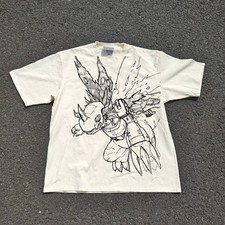 Digimon Adventure MetalGreymon Distressed Heavyweight Cotton T-Shirt Anime 330g
