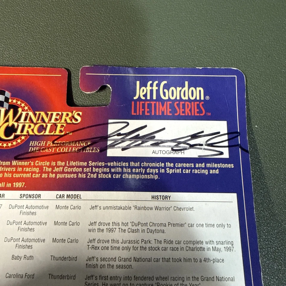 1999 JEFF GORDON Rainbow #24 LIFETIME SERIES 1 Of 6 1/64 AUTOGRAPHED - Image 3 of 4