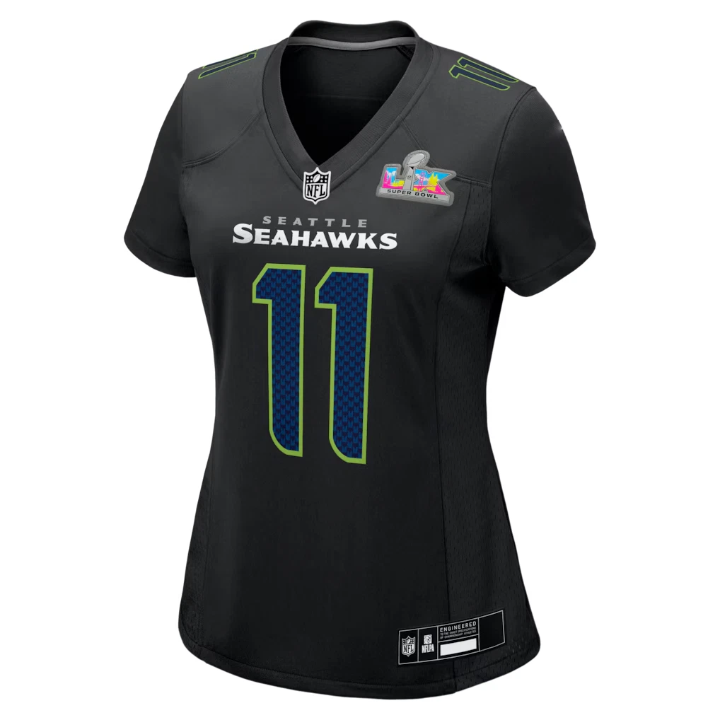 Seahawkss Jaxon Smith-Njigba Black Super B.owl LX Patch  Game Jersey S-2XL