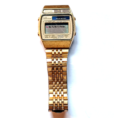 Vintage SEIKO Seagal TVスクエア デイデイト クォーツ時計 Vintage Seiko Alarm Chronograph Solar Battery Men's Watch A156