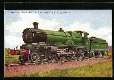 Ansichtskarte Great Western, 4 Cylinder 4-6-0- Express, englische Eisenbahn 