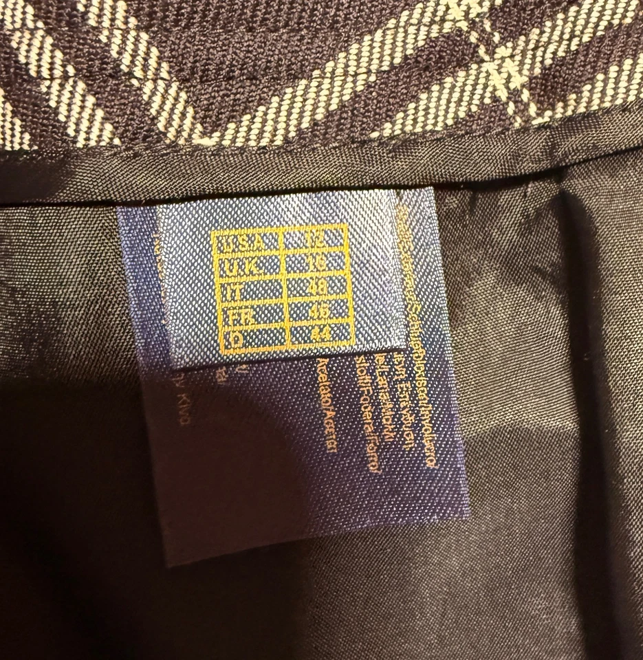 Falda envolvente de lana forrada a cuadros negra para mujer Brooks Brothers 346 talla 12 pequeña Foto 4 de 4