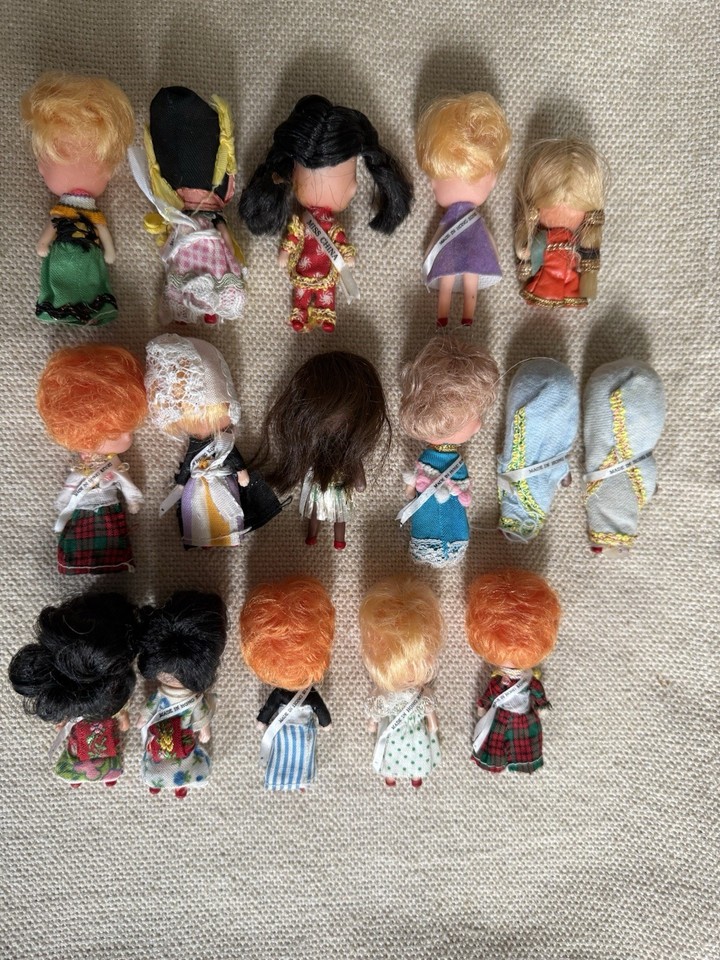 Vintage Liddle Kiddle Miss World Beauty Pageant Mini Clone Dolls Lot Of ...