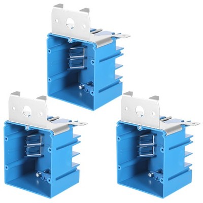 3 PCS 2 Gang Adjustable Electrical Outlet Box 34 Cubic Inch Standard Blue