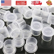Tattoo Ink Caps, 300pcs Large Size 17mm x 14mm Plastic Disposable Microbladin...