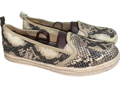 Clarks Womens Azella Major Snake Print Espadrille Flats Brown Loafer Size 9
