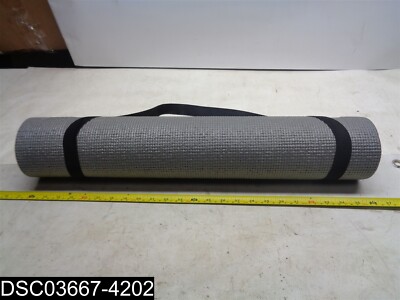 6 Foot X 2 Foot X 3/16'' Thick Gray Yoga Mat WIth Removable Strap/Handle